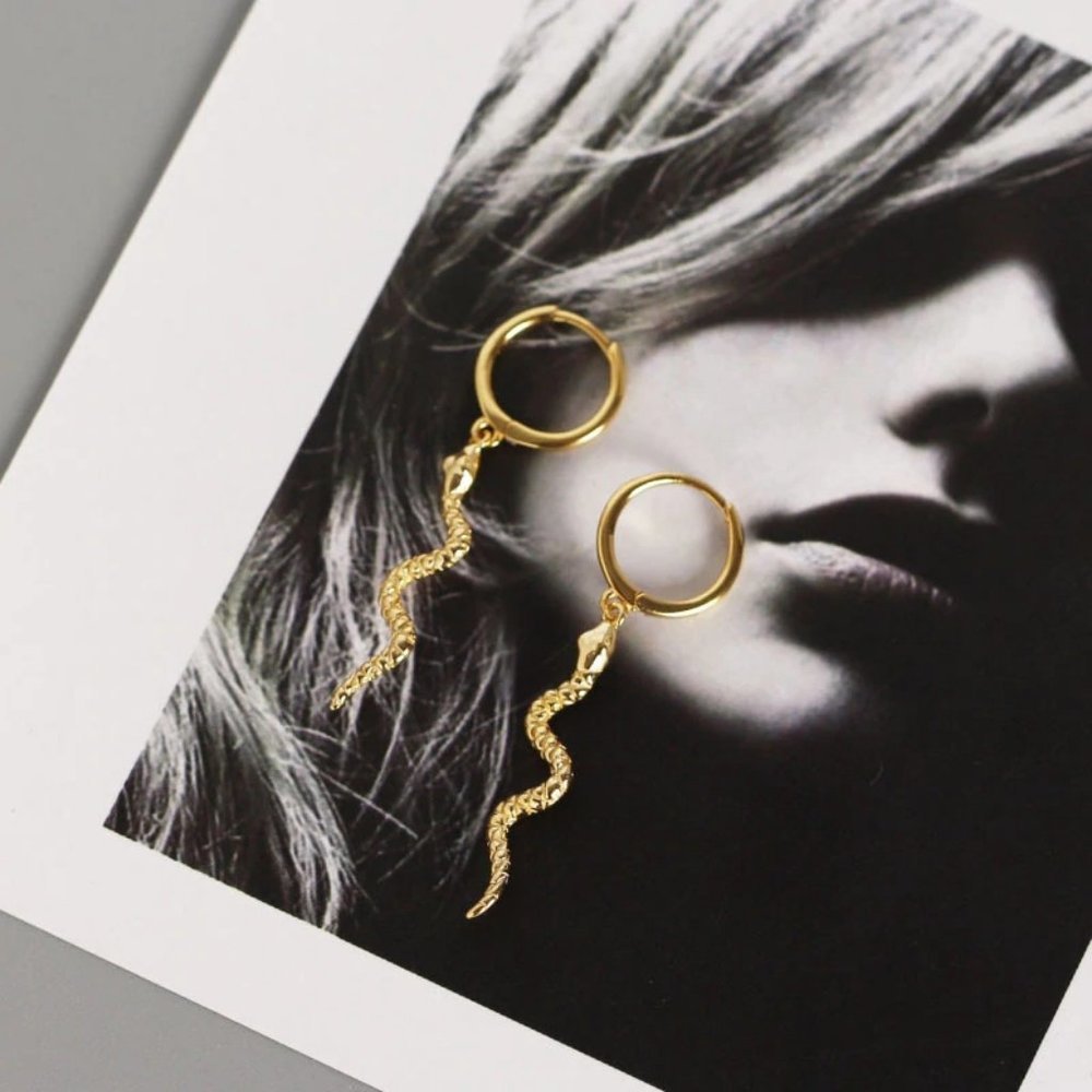 *NEW 925 Sterling Silver Swirl Drop Hoop Earrings - Picture 3 of 10